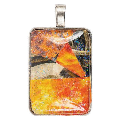 Creative School Supply Rectangle Pendant Cabochon Settings Silver Pack of 30