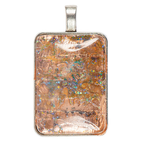 Creative School Supply Rectangle Pendant Cabochon Settings Silver Pack of 30