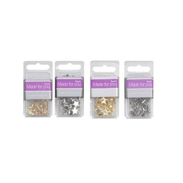 Jasart Made For You Paper Fasteners Hearts Silver - image 1