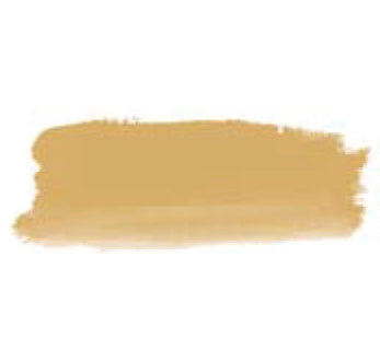 Small, pale brushed swatch of Jo Sonja's Rich Gold acrylic on a white background