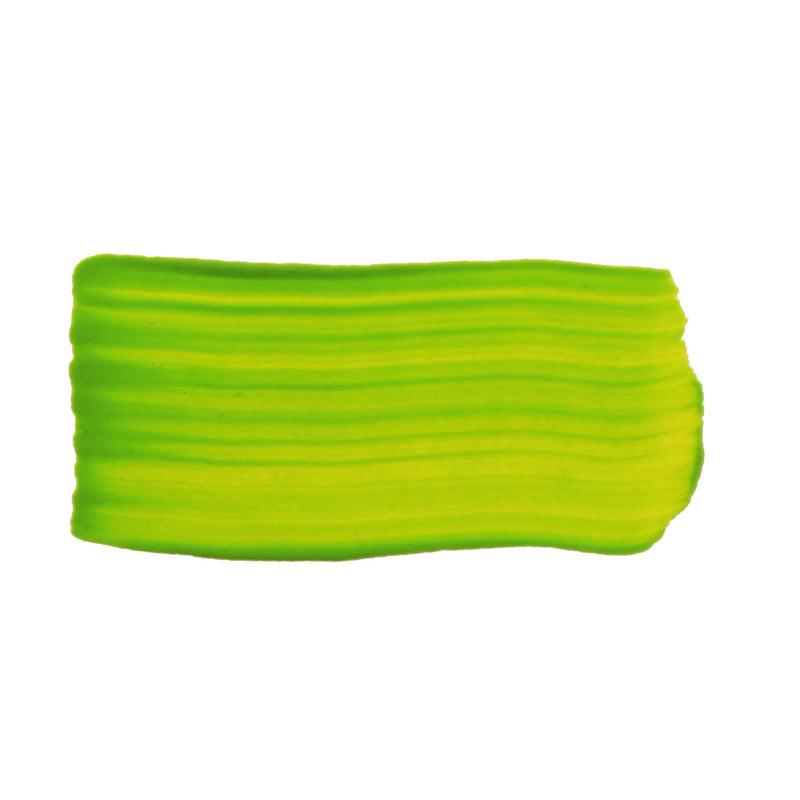Brushed swatch of Jo Sonja's Green Light acrylic showing a light yellow green