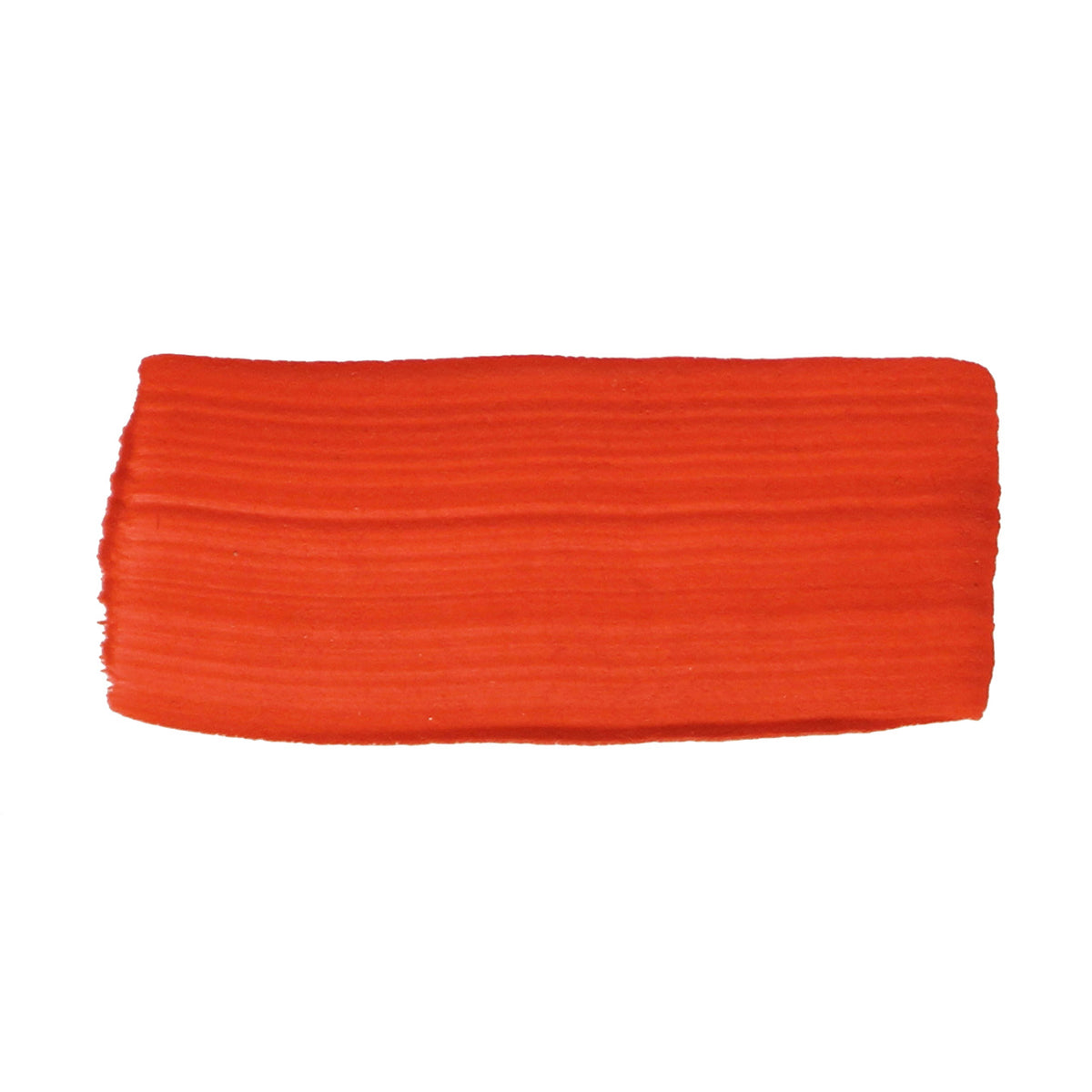 Brushed swatch of Jo Sonja's Napthol Red Light acrylic showing a bright orange red