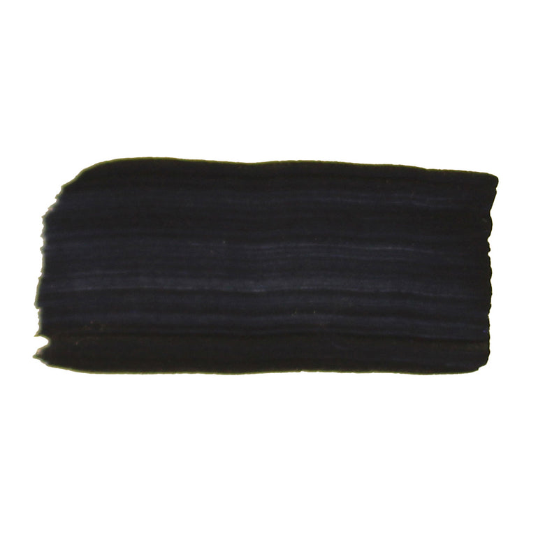 Brushed swatch of Jo Sonja's Paynes Grey acrylic showing a very dark blue black charcoal