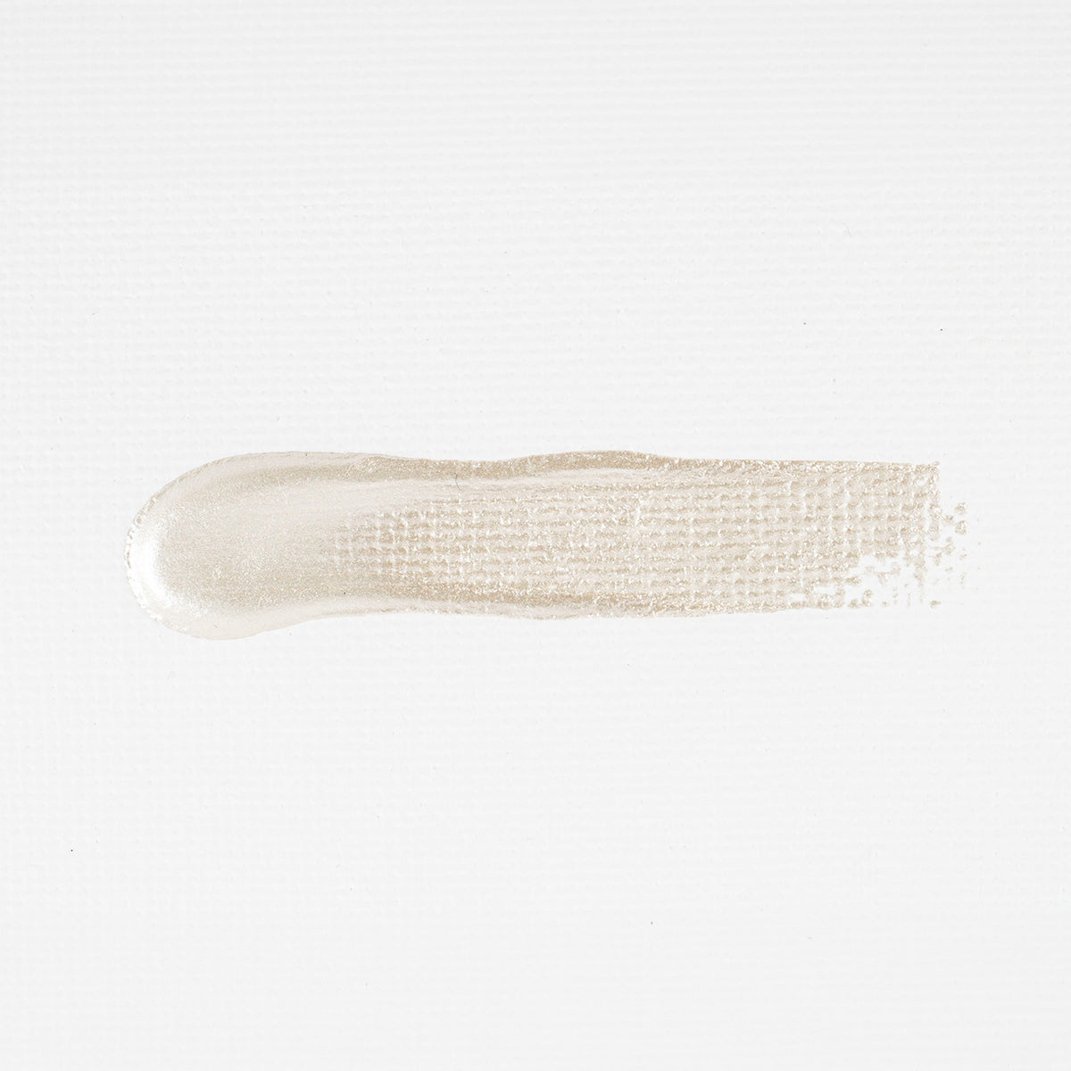 Brushed swatch of Jo Sonja's Pearl White acrylic showing a pearly off white shimmer