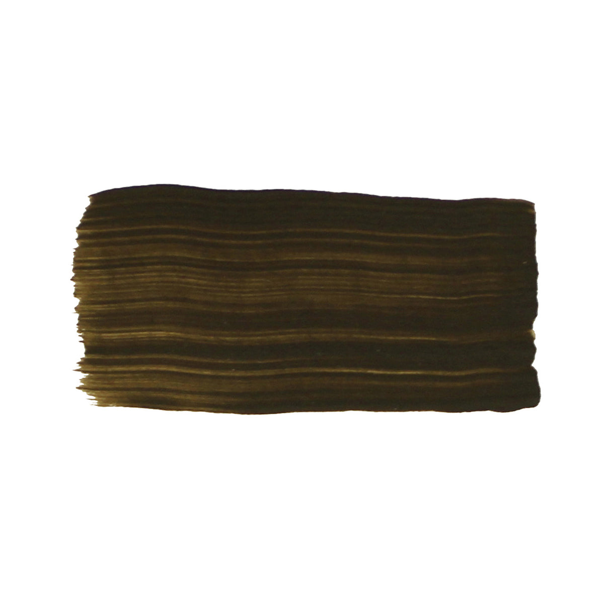 Brushed swatch of Jo Sonja's Raw Umber acrylic showing a dark, cool greenish brown