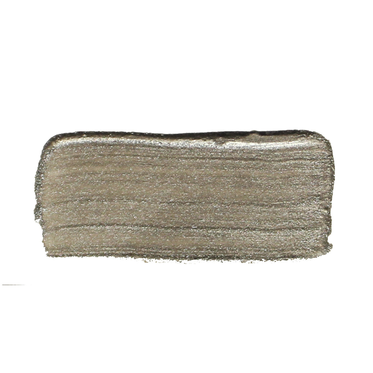 Brushed swatch of Jo Sonja's Silver acrylic showing a shimmering warm grey silver