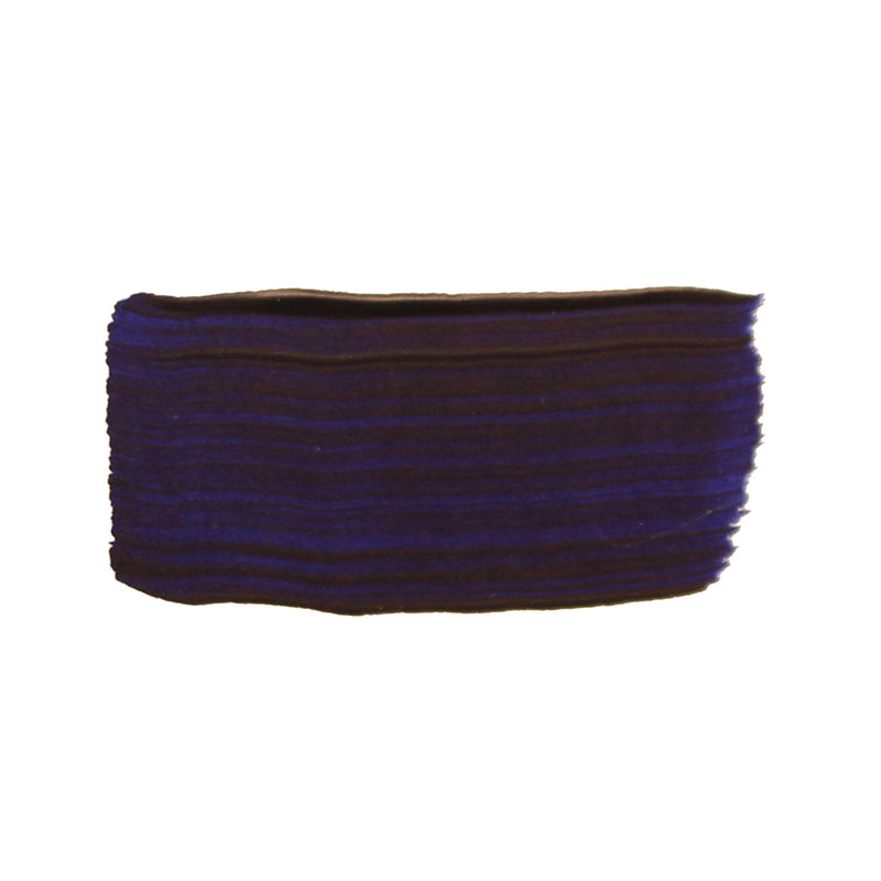 Brushed swatch of Jo Sonja's Blue Violet acrylic showing a very deep indigo violet