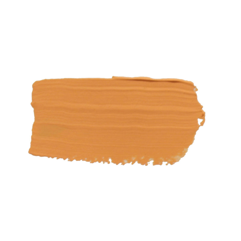 Brushed swatch of Jo Sonja's Jaune Brilliant acrylic showing a soft peach apricot