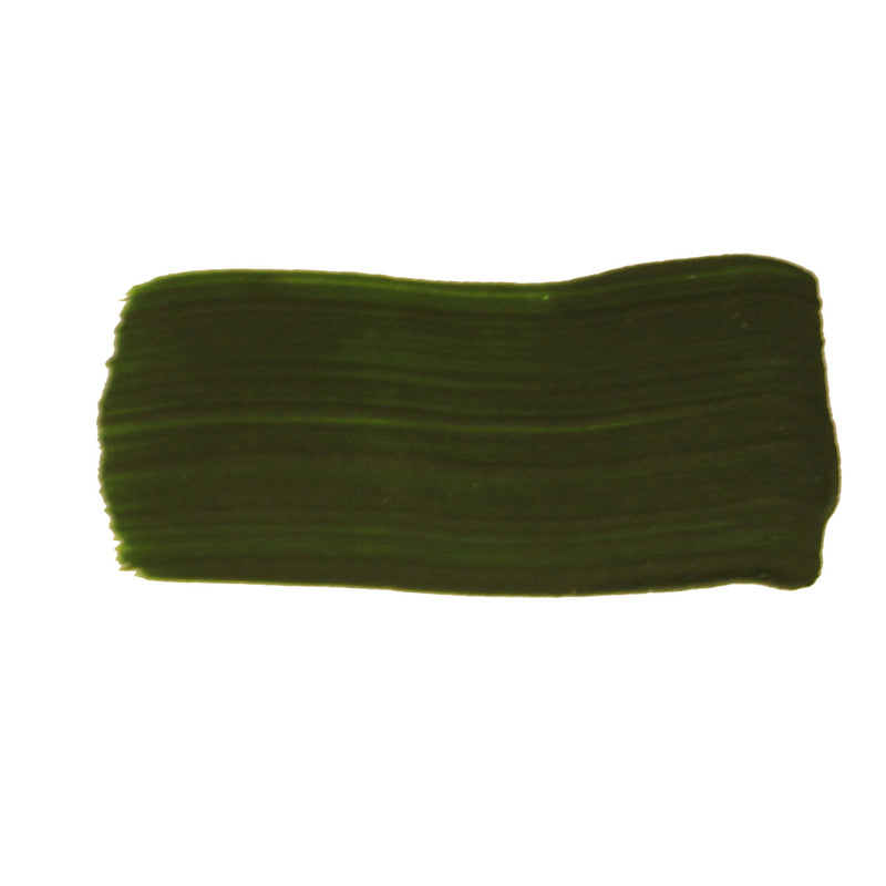 Brushed swatch of Jo Sonja's Pine Green acrylic showing a deep forest green with an olive tone