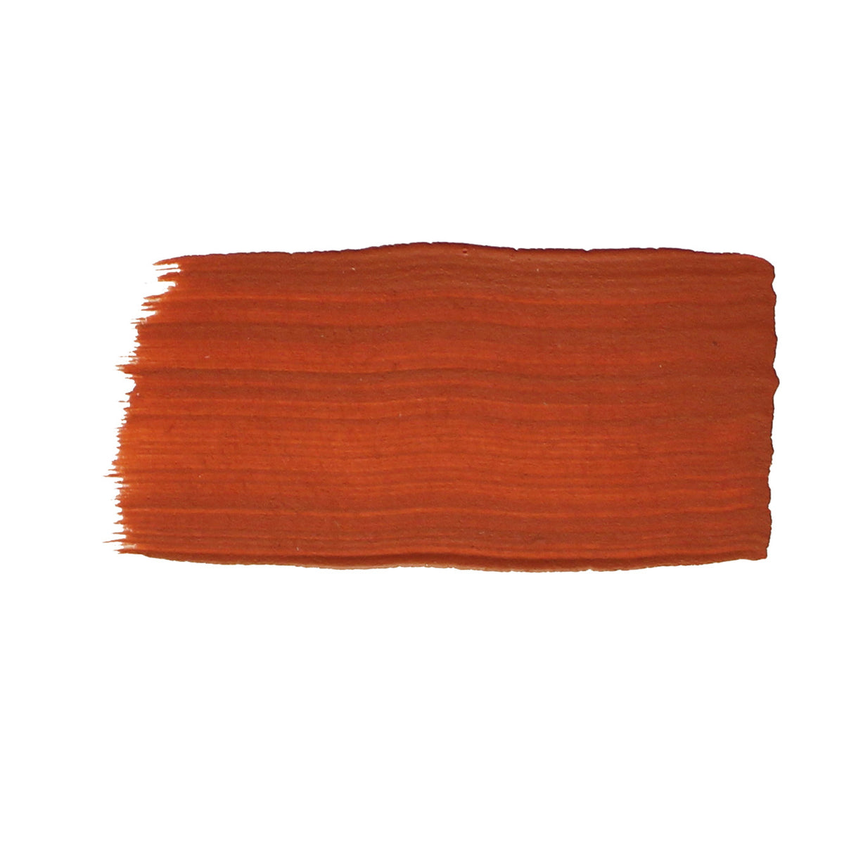 Brushed swatch of Jo Sonja's Red Earth acrylic showing a warm terracotta rust