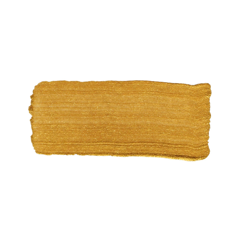 Brushed swatch of Jo Sonja's Rich Gold showing a warm glittering gold
