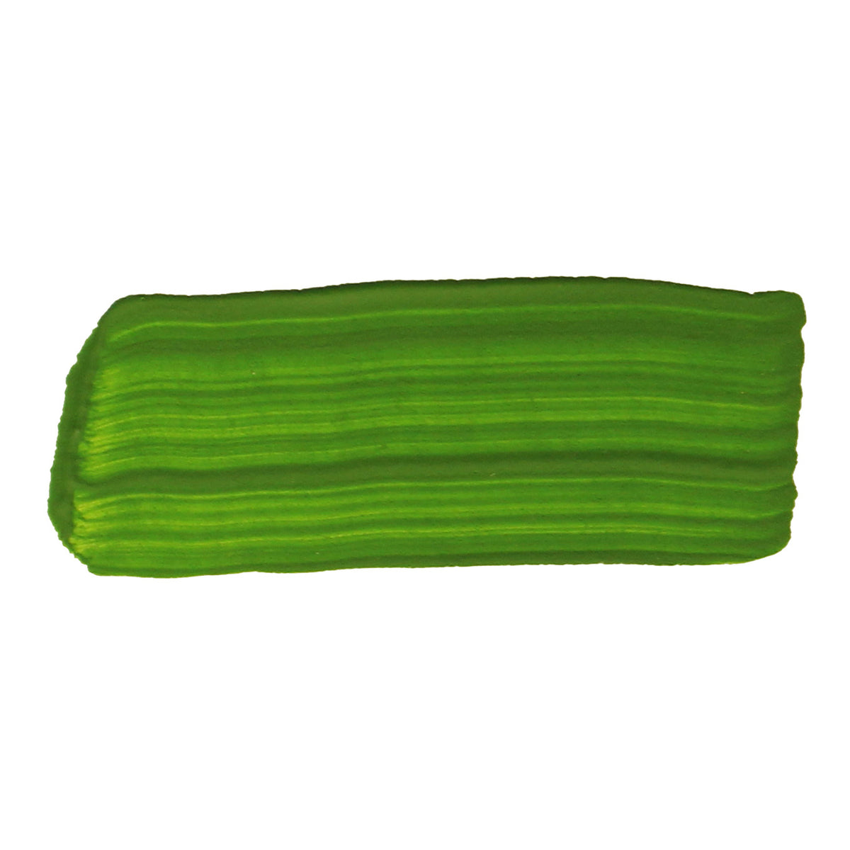 Painted swatch of Jo Sonja's Sap Green showing a bright yellow-leaning leaf green