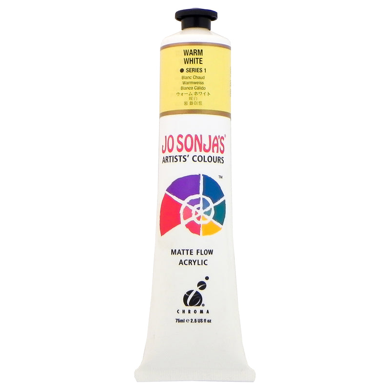 Jo Sonja's Matte Flow Acrylic Warm White 75ml tube with pale yellow label band