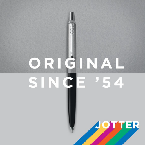 Parker Jotter Original Ballpoint Pen White and Chrome Trim Medium Tip