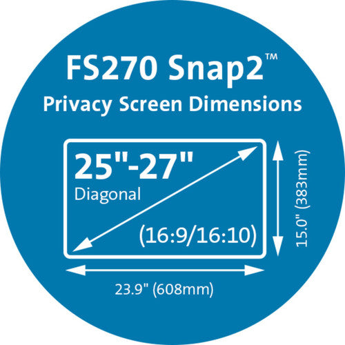 Kensington FS270 Snap2 Privacy Screen for Widescreen Monitor 25-27 Inch