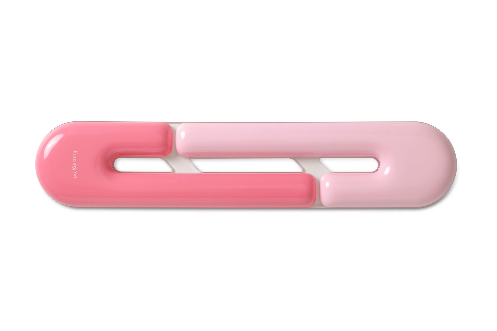 Pink keyboard rest on a white background