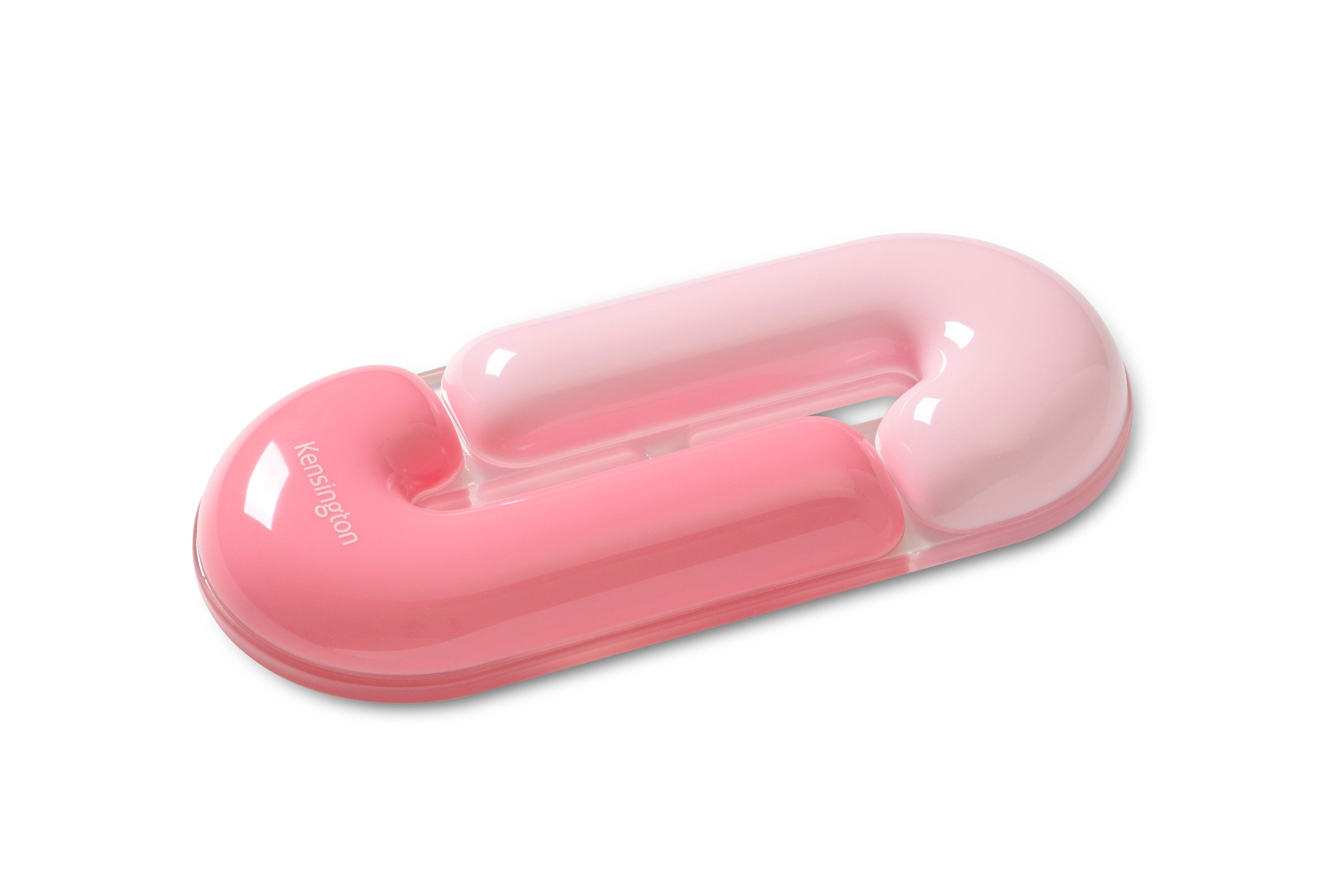 Pink mosue wrist rest on a white background