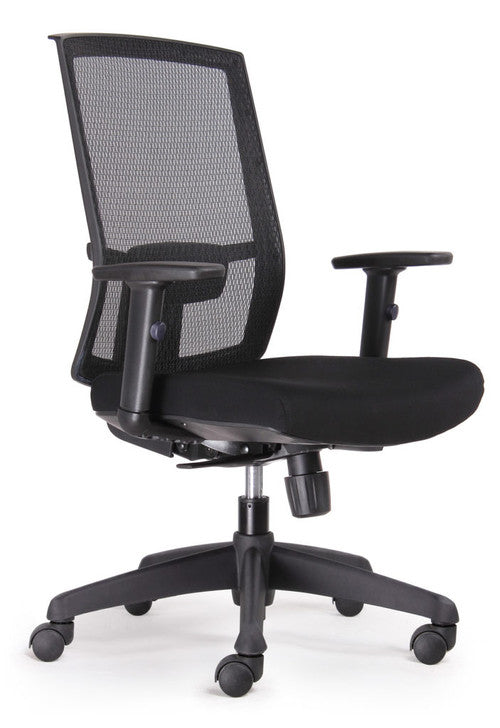 Rapidline KAL Task High Back Chair with Arms Black Fabric