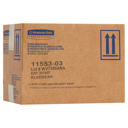 Kleenex Luxury Foam Hair and Body Wash Light Blue 1000ml Cartridge Case of 6