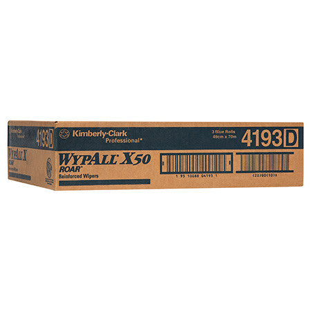 WypAll X50 Large Roll Wiper Blue 70m Box of 3