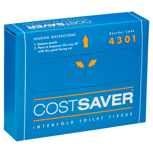 Kimberly Clark Costsaver Interfold Toilet Tissue White Packs of 72