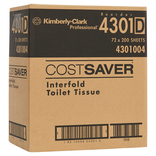 Kimberly Clark Costsaver Interfold Toilet Tissue White Packs of 72