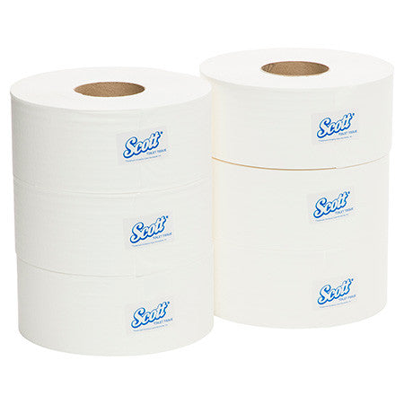 Scott Compact Jumbo Roll Toilet Tissue White 1 Ply 600m Box of 6