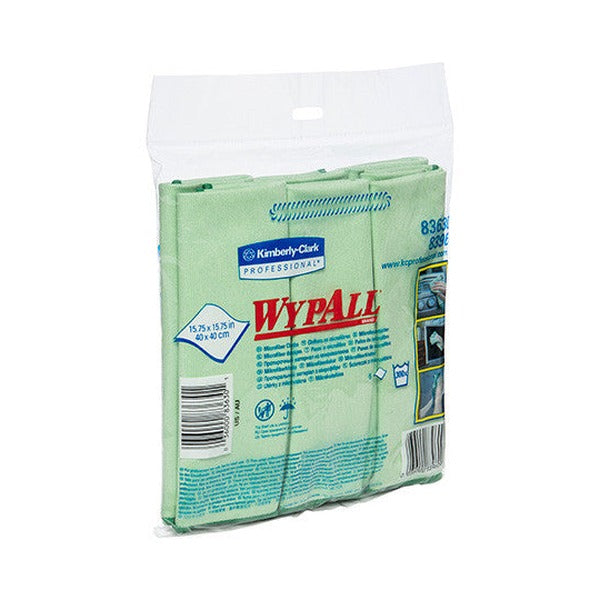 WypAll Microfibre Cloths 40cm x 40cm Green 6 Cloths Pack of 4