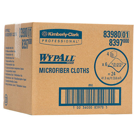 WypAll Microfibre Cloths 40cm x 40cm Red 6 Cloths Pack of 4