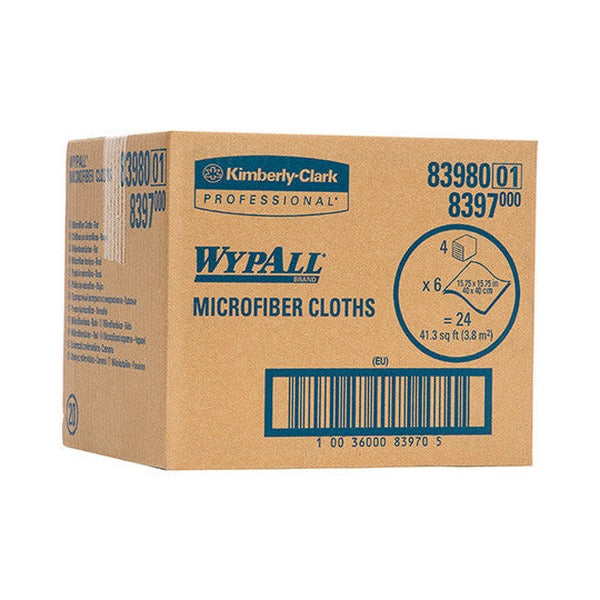 WypAll Microfibre Cloths 40cm x 40cm Red 6 Cloths Pack of 4