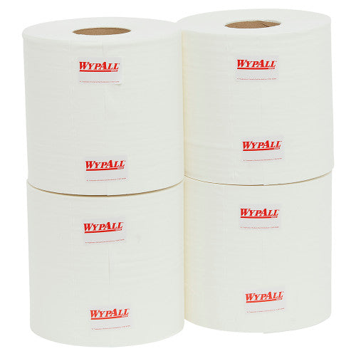 WypAll L10 Heavy Duty Perforated Centrefeed Wiper Roll White 300m Box of 4