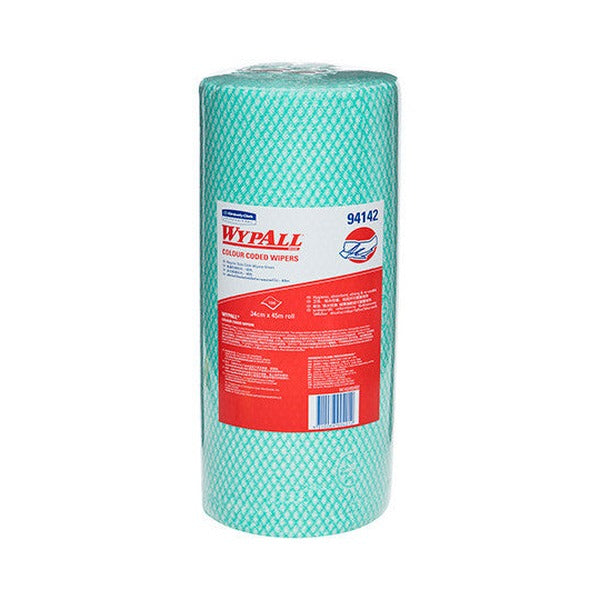 WypAll Colour Coded Cloth Wiper Roll Green 106 Wipers Pack of 6