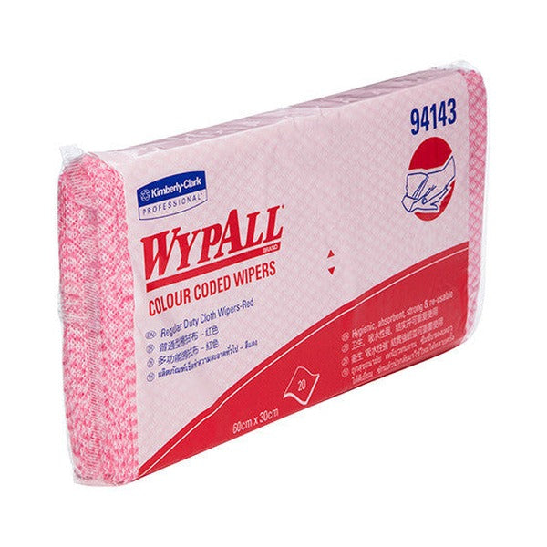 WypAll Colour Coded Cloth Wiper Red 20 Wipers Pack of 12