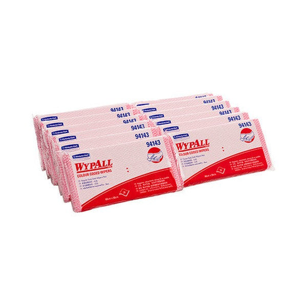 WypAll Colour Coded Cloth Wiper Red 20 Wipers Pack of 12
