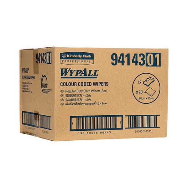 WypAll Colour Coded Cloth Wiper Red 20 Wipers Pack of 12