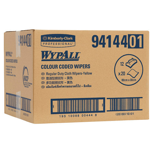 WypAll Colour Coded Cloth Wiper Yellow 20 Wipers Pack of 12