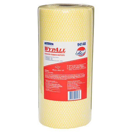 WypAll Colour Coded Cloth Wiper Roll Yellow 106 Wipers Pack of 6