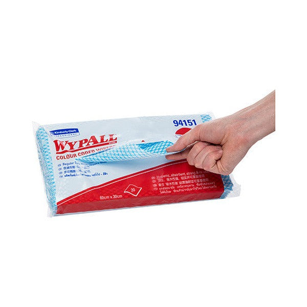 WypAll Colour Coded Cloth Wiper Blue 20 Wipers Pack of 12