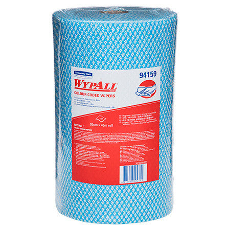 WypAll Colour Coded Heavy Duty Cloth Wiper Roll Blue 107 Wipers Pack of 4