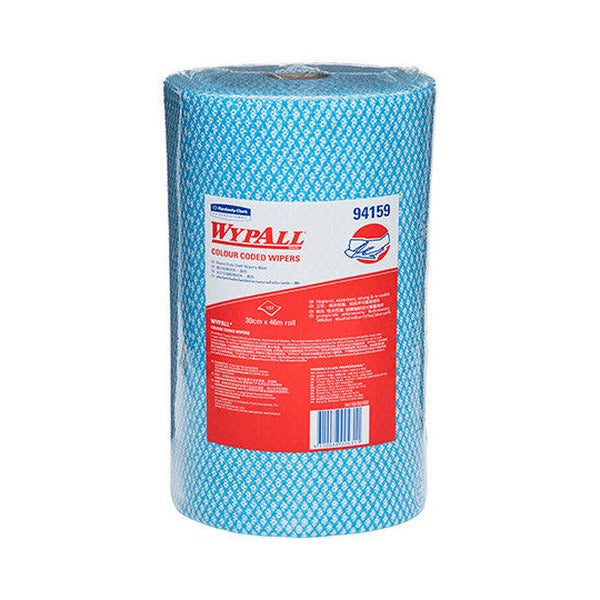 WypAll Colour Coded Heavy Duty Cloth Wiper Roll Blue 107 Wipers Pack of 4