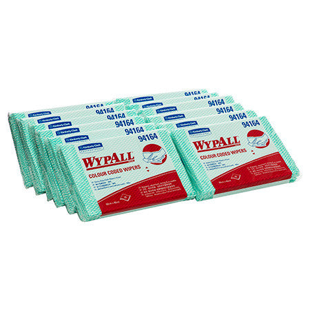 WypAll Colour Coded Heavy Duty Cloth Wiper Green 20 Wipers Packs of 12