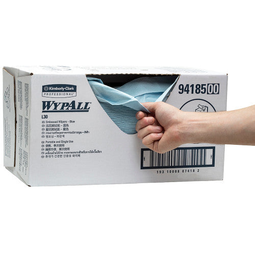 WypAll L30 Embossed Wiper 3 Ply Blue Box of 200