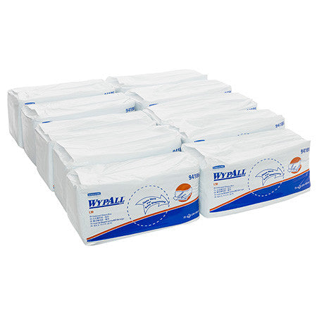 WypAll L30 Embossed Wiper Single Sheet 3 Ply Blue 75 Sheets Packs of 10