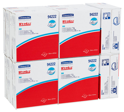 WypAll X60 Pop Up Wiper White 130 Wipers Box of 10