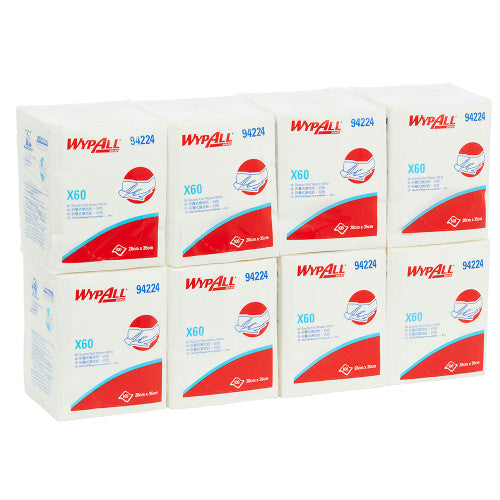 WypAll X60 Single Sheet Wiper White 100 Wipers Pack of 8
