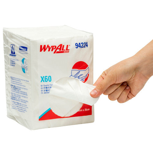 WypAll X60 Single Sheet Wiper White 100 Wipers Pack of 8