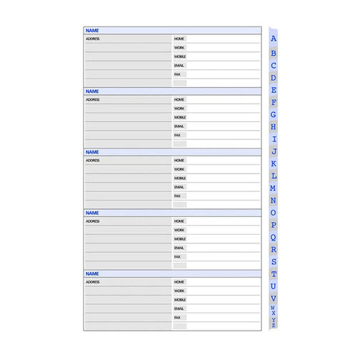 Collins Debden KT3001 Dayplanner Pocket Size A–Z Tabs Refill