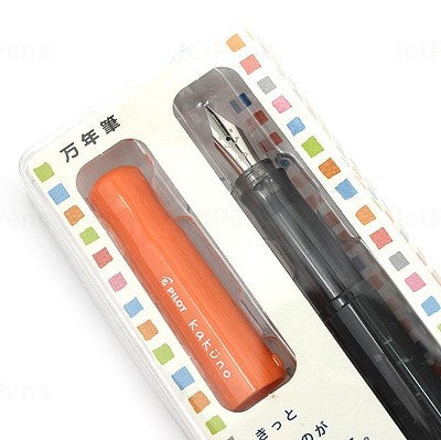 Pilot Kakuno BegreeN Fountain Pen Orange Grey Barrel Medium Nib