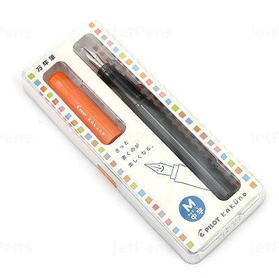 Pilot Kakuno BegreeN Fountain Pen Orange Grey Barrel Medium Nib
