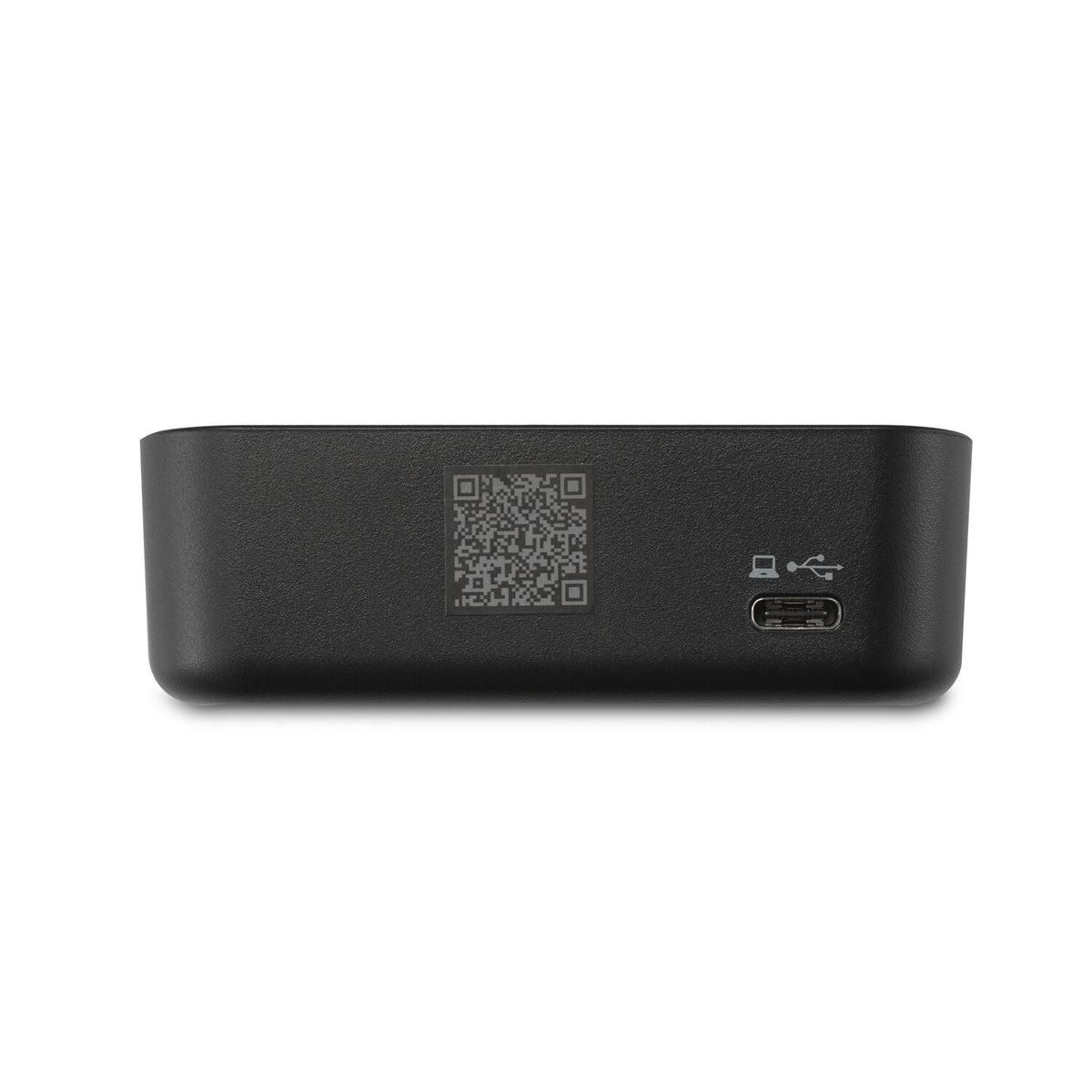 Rear view of the Kensington 3-in-1 Pro Audio Headset Switch showing the USB-C connection port